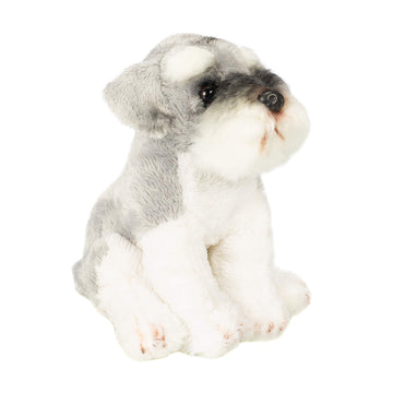 Demdaco Schnauzer Children'S Plush Beanbag Stuffed Animal Toy, Light Grey