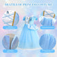 Fengligoo Blue Princess Costume Dress For Girls Kids Halloween Cosplay Party Outfit 9-10 Years