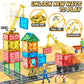 Magnetic Tiles Road Building Blocks - Magnet Crane Car Set For Kids Ages 3-5 4-8 5-7 Preschool City Construction Kids Games Dino