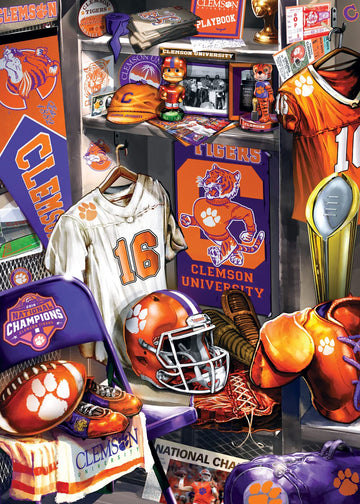 MasterPieces Game Day 500 Piece Jigsaw Puzzle for Adults - NCAA Clemson Tigers Locker Room - 15x21