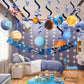 Sunbeauty Solar System Hanging Decoration Universe Space Happy Birthday Banner Outer Space Whirls Hanging Swirl For Kids Birthda