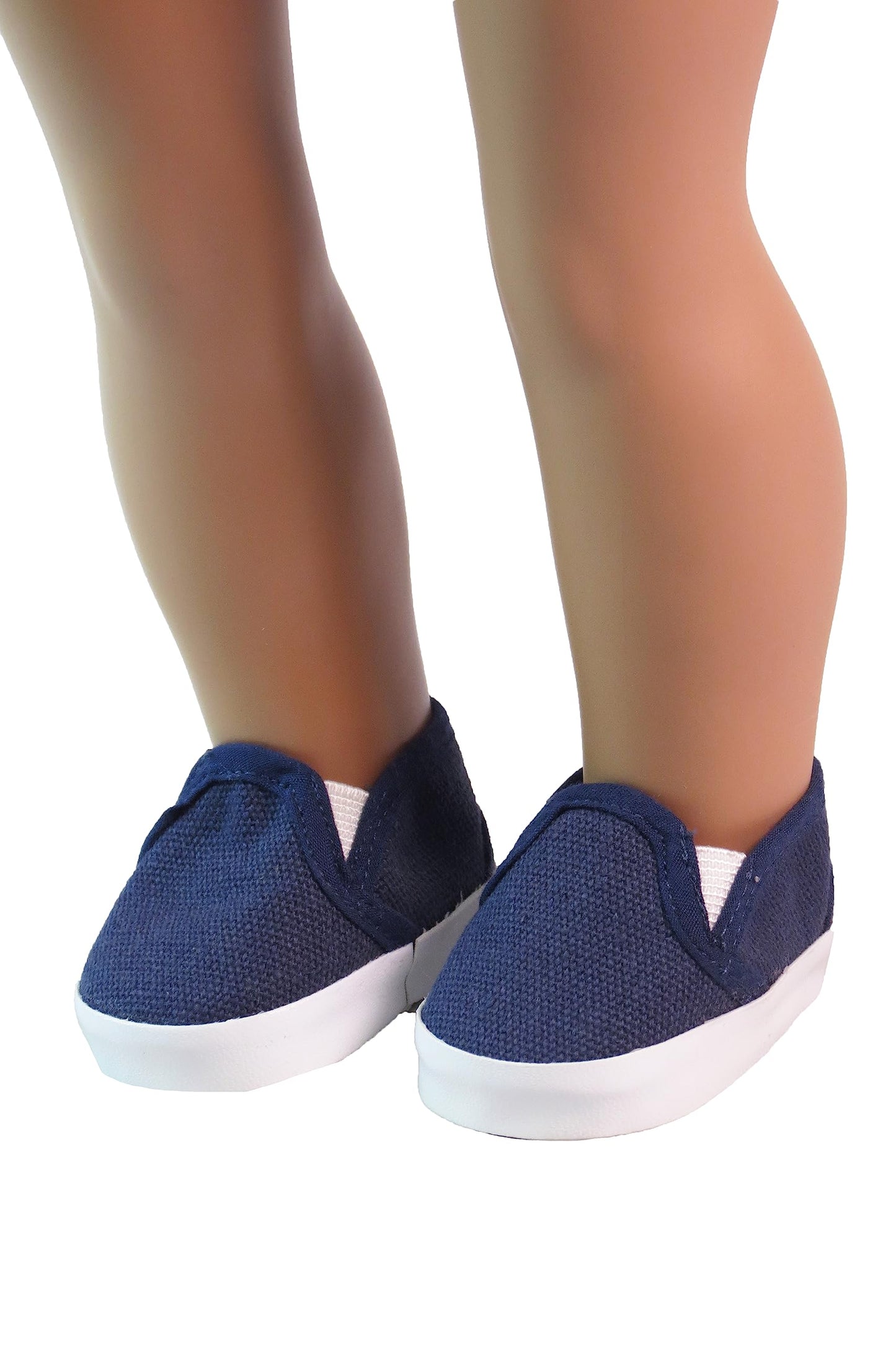 American Fashion World Red White and Blue Canvas Slip-Ons for 18-Inch Dolls | 3 Pack | enhanced Quality & Trendy Design | Dolls Shoes | Shoe Fashion for Dolls for Popular Brands