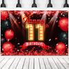 Happy 11Th Birthday Banner Backdrop Red And Black 11 Years Old Background Bday Decorations For Girls Boys Photography Party Supplies Glitter