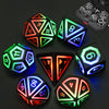 HTPOW Light up LED Dice Set of 7 USB Rechargeable Light Up DND Dice with Charging Box, Shake to Glowing Dice for Dungeons and Dr