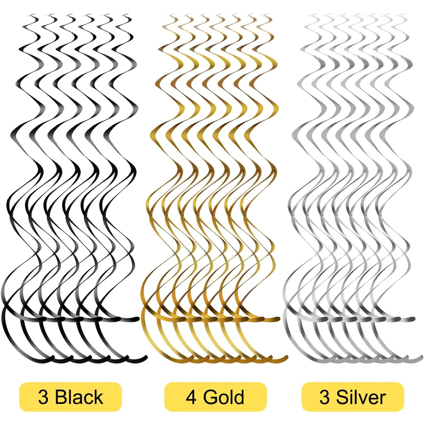 Frienda 30 Pieces 90th Birthday Party Decorations 90th Cards and Hanging Swirls Ceiling Decorations Shiny Celebration Hanging Sw