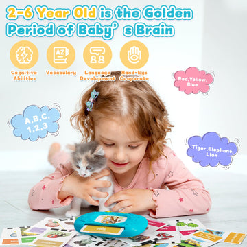 Homestec Toddlers Talking Flash Cards With American Accent & 288 Sight Words, Speech Therapy Toys For 3 4 5 6 Years Old Boys And