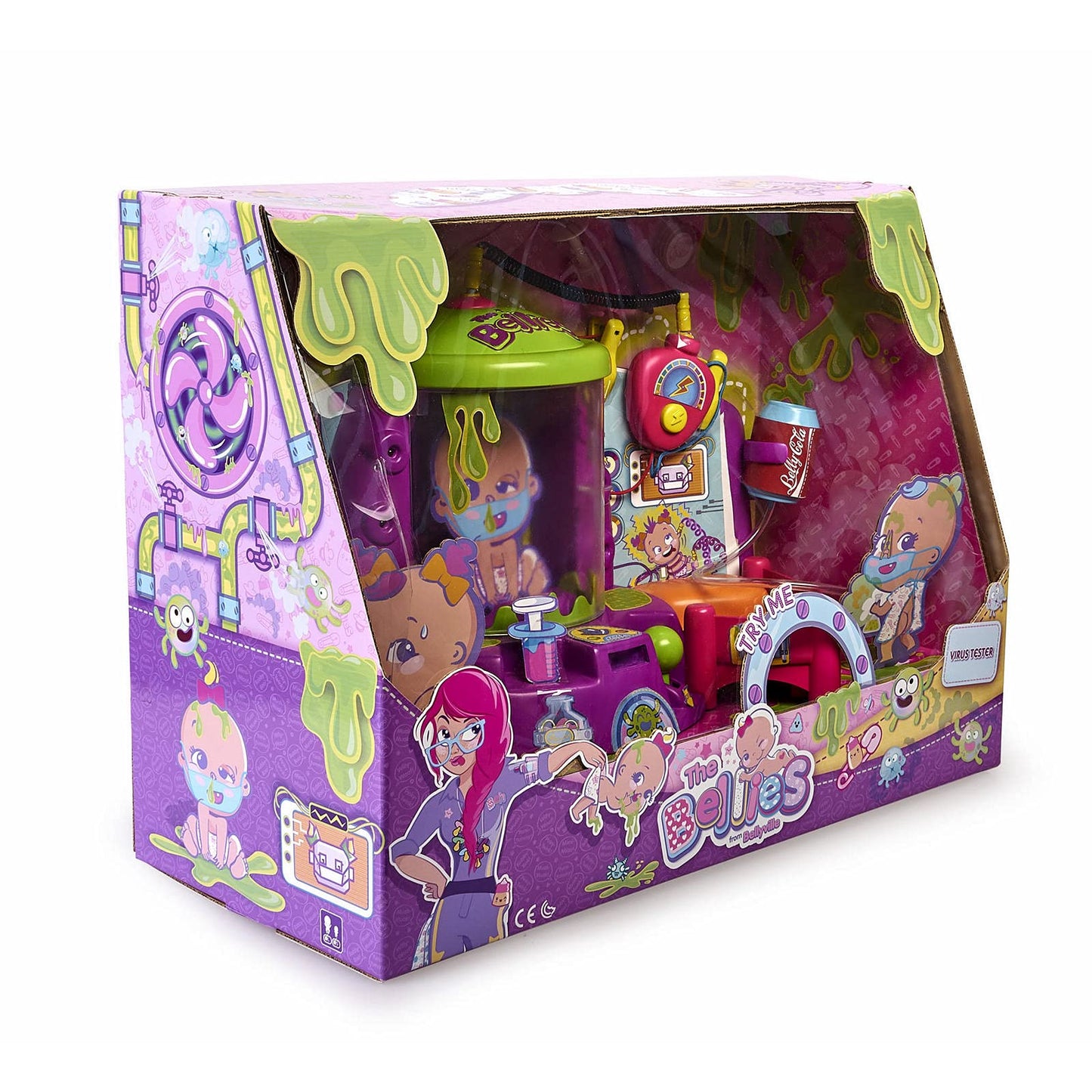 The Bellies From Bellyville Virus Tester - Purple Mini Bellies, Model 700015775, Plastic Care Toys for Virus Removal