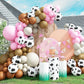 121 Pcs Cow Print Balloon Arch Kit, Pink Nude Brown Tan Apricot Cow Balloon Arch Garland Kit Different Sizes, Balloons Garland K