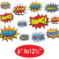 Beistle Hero Action Sign Cut Outs 24 Piece Comic Decorations Birthday Party Supplies 6    - 12.5   , Multicolored