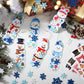 Frienda 48 Set Christmas Snowman Craft Kit DIY Christmas Snowman Bookmarks Ornaments Art Sets Winter Xmas Foam Stickers and Craf