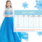 Princess Elsa Dress For Girls, Frozen Princess Elsa Costume,Snow Party Queen,Birthday Party Dress Up With Accessories (Blue)