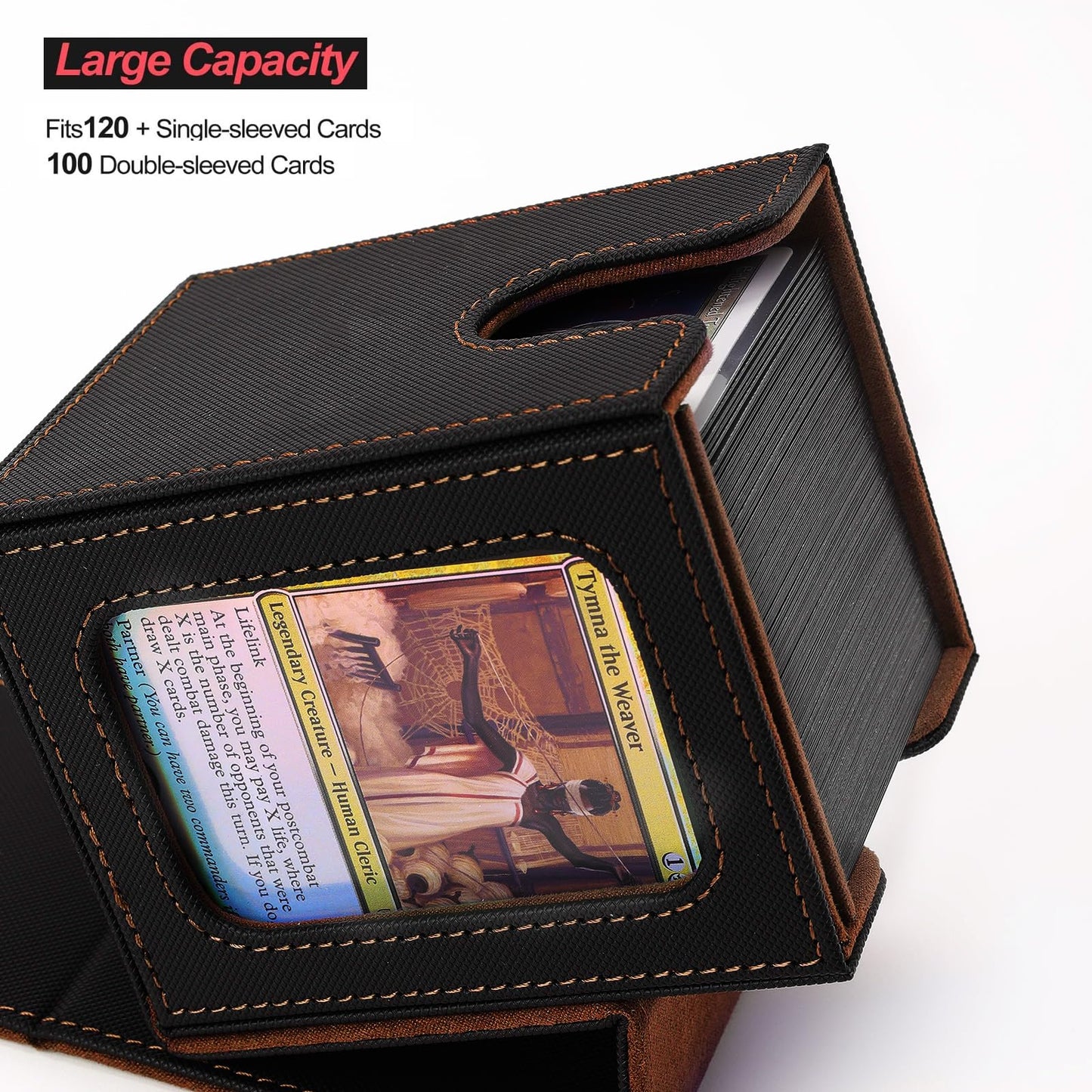 Artboutiq Mtg Deck Box For Commander Display,Card Deck Box Fits 100 Double Sleeved Cards, Magic Commander Tcg Card Storage Box W