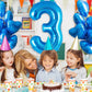 Blue Number 3 Balloon 40 Inch, Big Large Foil Helium Number Balloons, Jumbo Giant Mylar Number 3 Balloons For 3 Third Birthday P