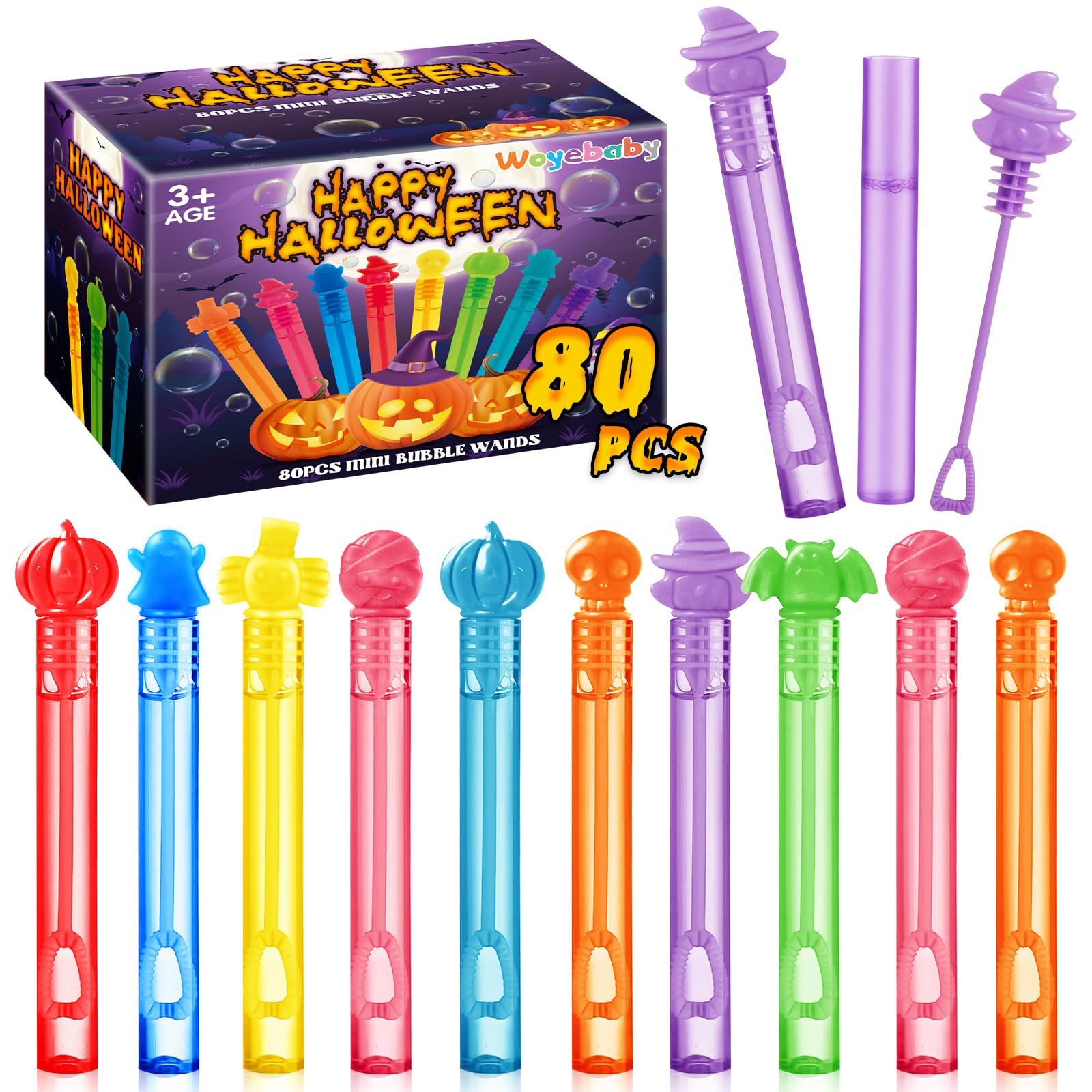 80PCS Mini Bubble Wands Party Favor for Kids, Bubble Wands Bulk, Bulk Party Favors for Birthday Gifts, Pinata Fillers, Classroom