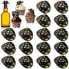 Yuronam 30 Pcs Plastic Mini Western Cowboy Cowgirl Hats Miniature Hats for Crafts,Party,Dollhouse Decoration (Black with Gold Sp