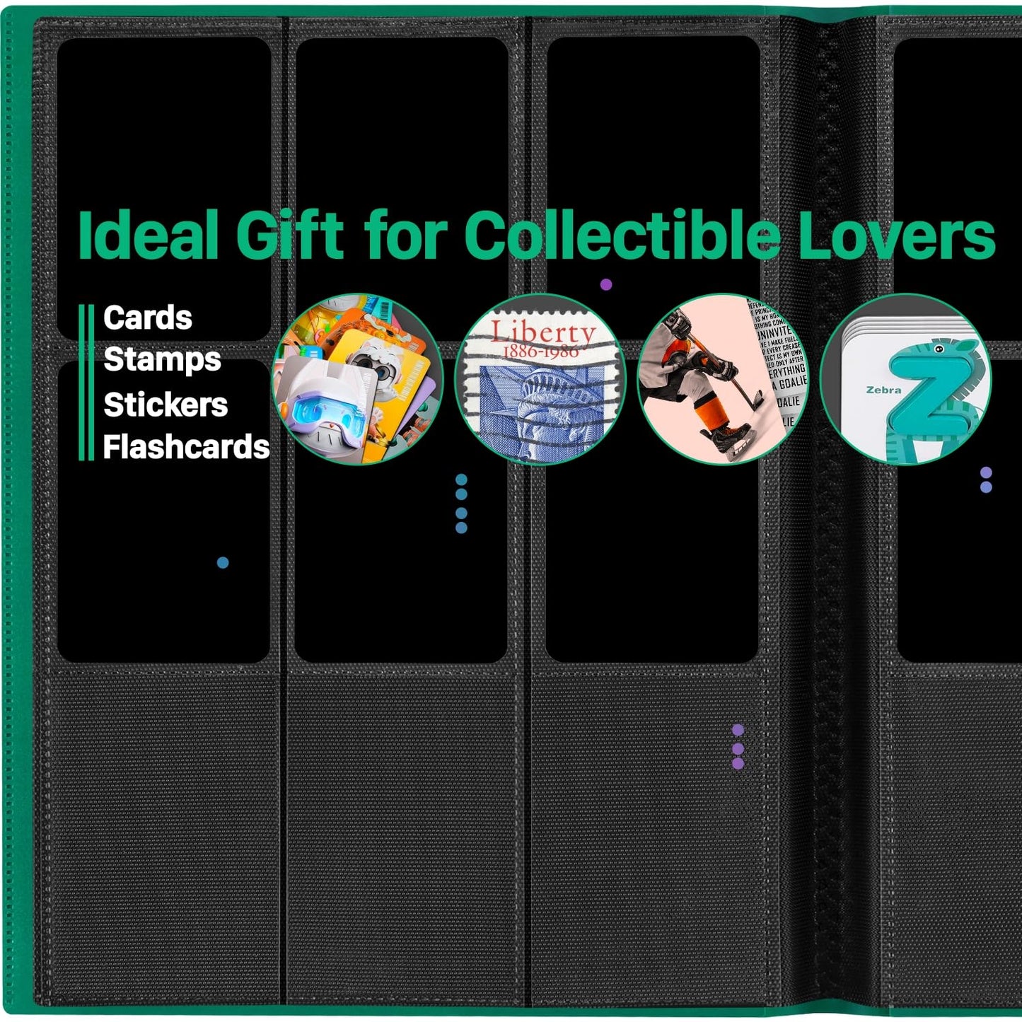 ?2025?Trading Card Binder 9 Pocket Pages, Sports Hockey Card Binder Collector Side-Loading Baseball Card Holder Binder With Slee
