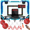 Basketball Hoop Indoor With Electronic Scoreboard & Timer, Led Light Mini Basketball Hoop For Kids, Over The Door Basketball Hoo