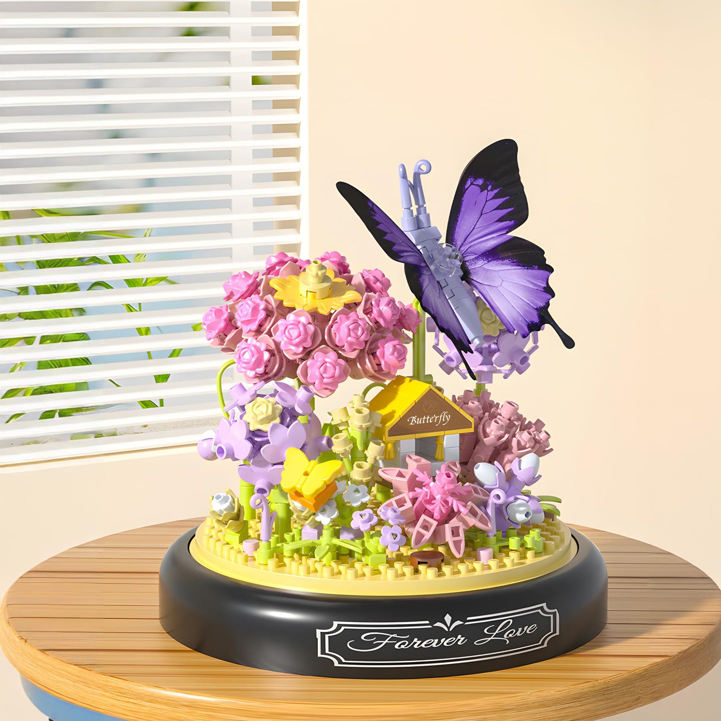 Hi-Reeke Flower Butterfly Bouquet Building Block Set, Micro Mini Botanical Building Toy For Women-582 Pcs