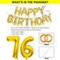 Shuntai 76Th Birthday Decorations For Men Women 76 Balloon Number Gold Jumbo Numbers 67 Foil Mylar Balloons With Happy Birthday
