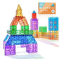 Lean & Grow Toys 110Pcs Magnetic Tiles Builders Pack Kids Magnetic Building Sets 3D Magnet Tile Building Blocks Construction Edu