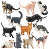 EYSCOTA 12PCS Cat Figurines - Realistic Plastic Kitten Toys, Colorful Cake Toppers for Kids & Children, Model CAT-001