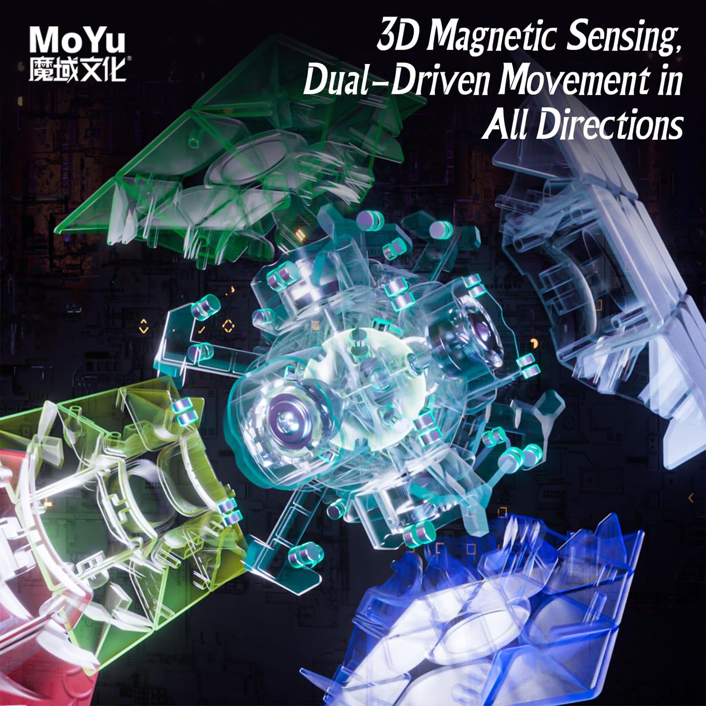 Cubershop Moyu Wrm V9 Magnetic 3X3 Speed Cube, Stickerless, 2023 Flagship, Dual Adjustment System, Superior Stability, Includes Cube Stand & Instructions, Kid Gift
