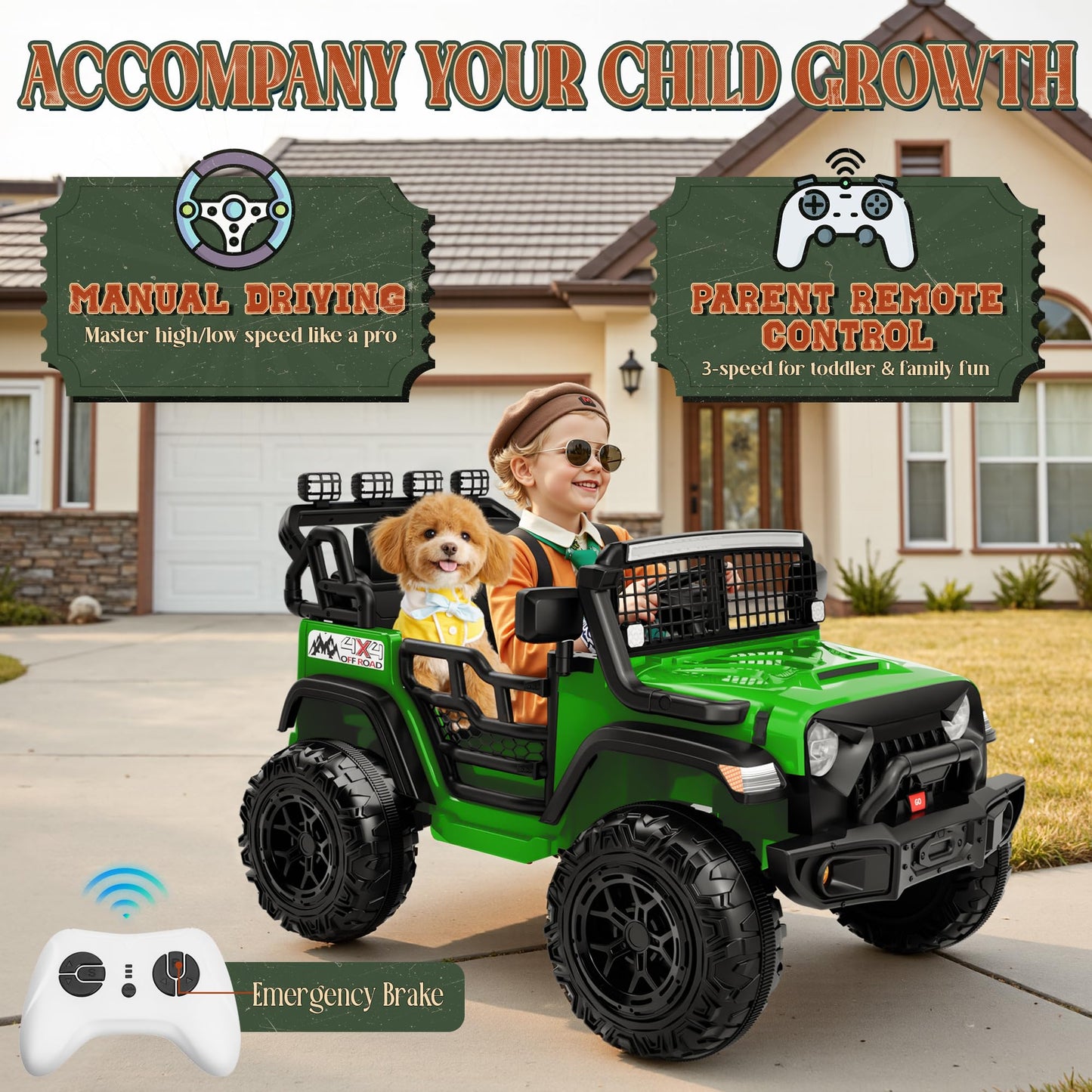 JOYRACER 24V Ride on Toys for Big Kids, 2 Seater Ride on Car w/ 800W Motors, Remote Control, 20Seat, Mult-Led Lights, 3 Speed,