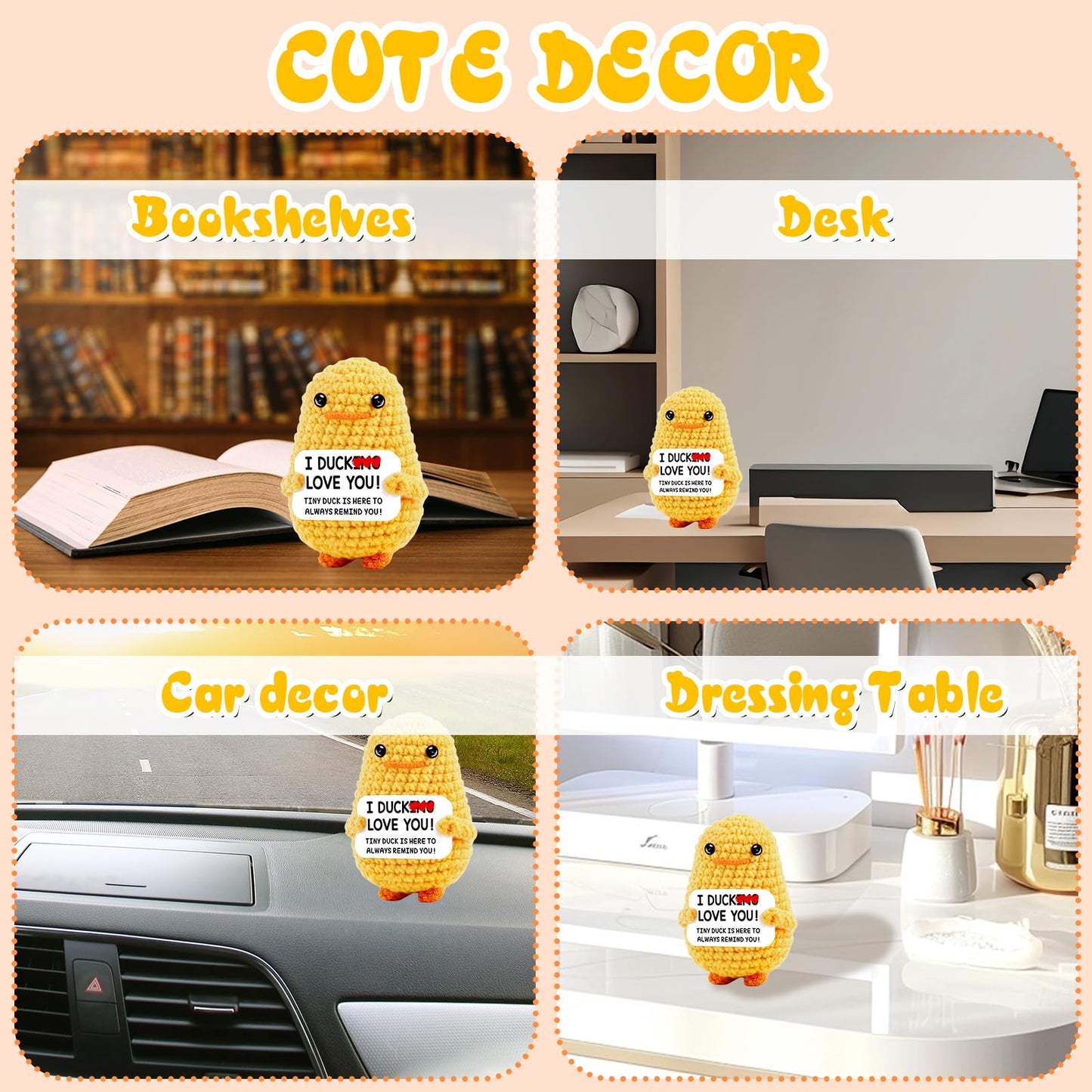 Lestp Funny Gifts Women Positive Duck Love Emotional Support Crochet Nuggets Pickle Plush Partner Cute Birthday Gift Gag Metal H