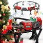 Christmas Train Set With Bridge,Smoke, Light And Sounds Effect, Kids Electric Train Set, Toy Train Set For Around Tree, Train To