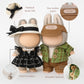 6 Clothes Sets for 17cm Collectible Dolls - Miniature Outfits with Accessories - Hat  Glasses & Necklace Details - Ages 15+ (No Doll)
