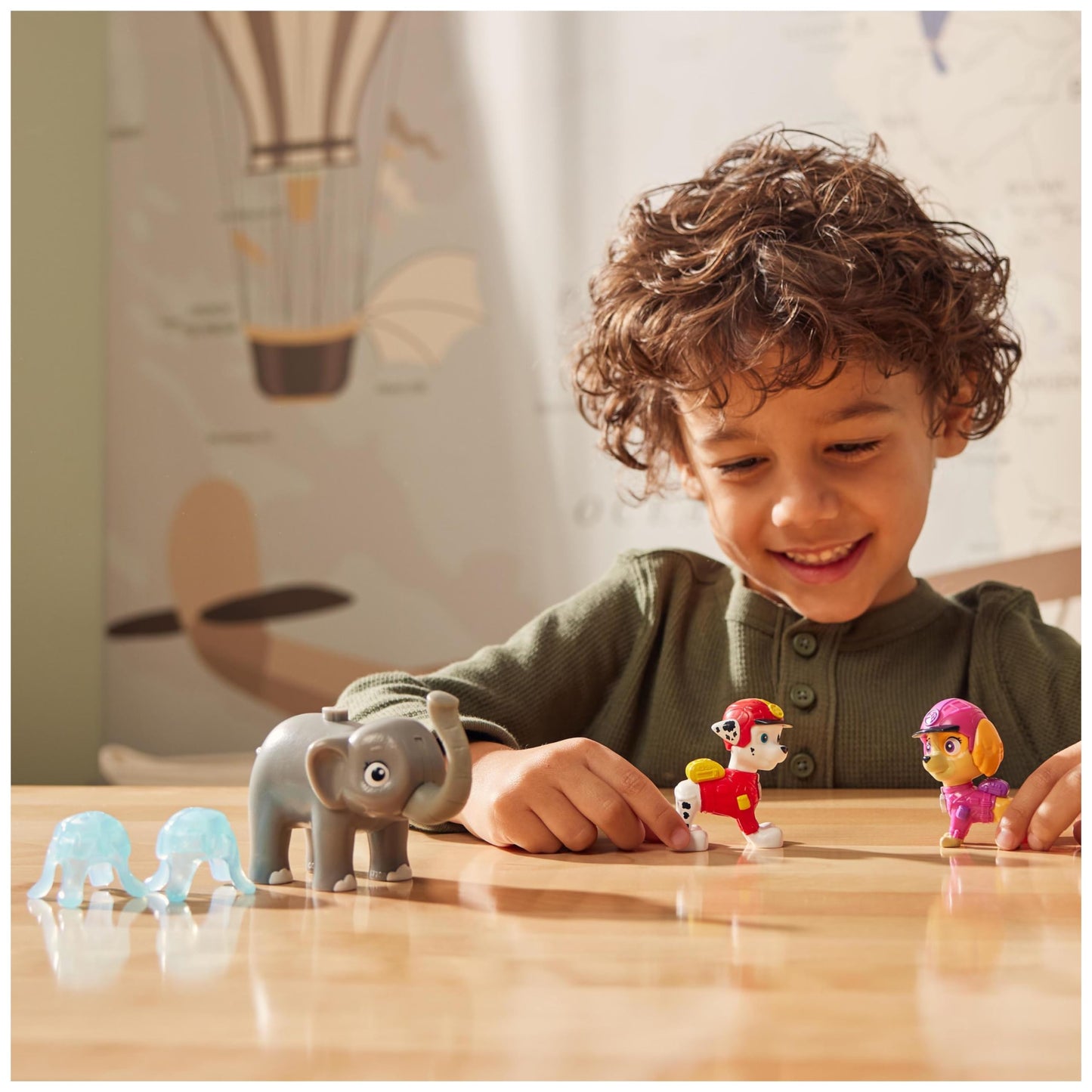 Paw Patrol Jungle Pups, Figurines Articul  Es Marshall, Skye & Elephant Avec Lance-Projectile, Jouets Pour Les Garons, Black