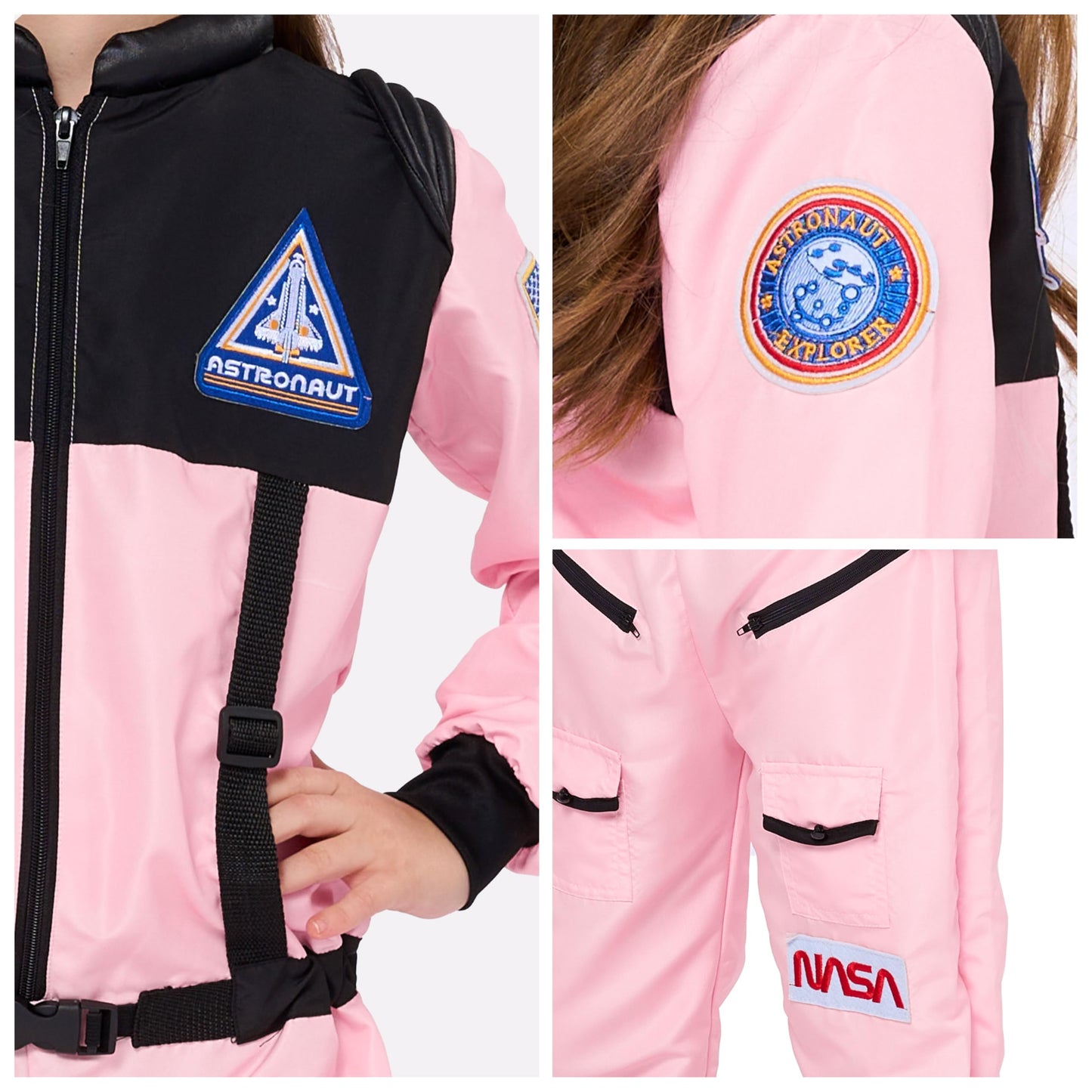 Spooktacular Creations Pink Astronaut Costume, Space Suit With Movable Astronaut Helmet, Kids Astronaut Costume For Toddler Girl