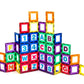 Playmags Magnetic Tile Building Set: Exclusive Educational Clickins 36-Pc. Kit: 18 Super Strong Clear Color Magnet Tiles Windows & 18 Letters & Numbers Stimulate Creativity & Brain Development
