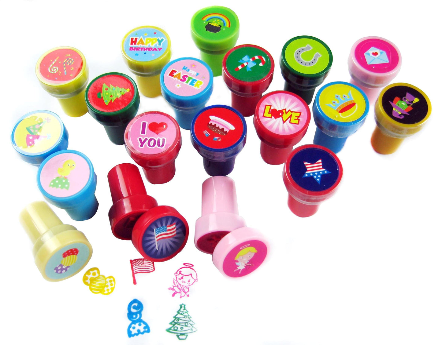 Tiny Mills 60 Pcs Holidays and Occasions Assorted Stampers for Kids 60 Different Stamper Designs Scrapbooking Craft Stampers Tea