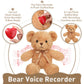 2 Pcs Bear Stuffed Animals With Voice Recorder Set, 60 Seconds Voice Sound Recorder Module 16 Inch Soft Plush Bear Cute Stuffed Bear With Zipper Sound Box Recordable Heart For Boys Girls (Light Brown)