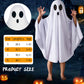 THDZS Unisex Boys and Girls Ghost Costume,Halloween Fancy Dress,White Boo Ghost Cloak Cape Cosplay Costume Halloween Costume