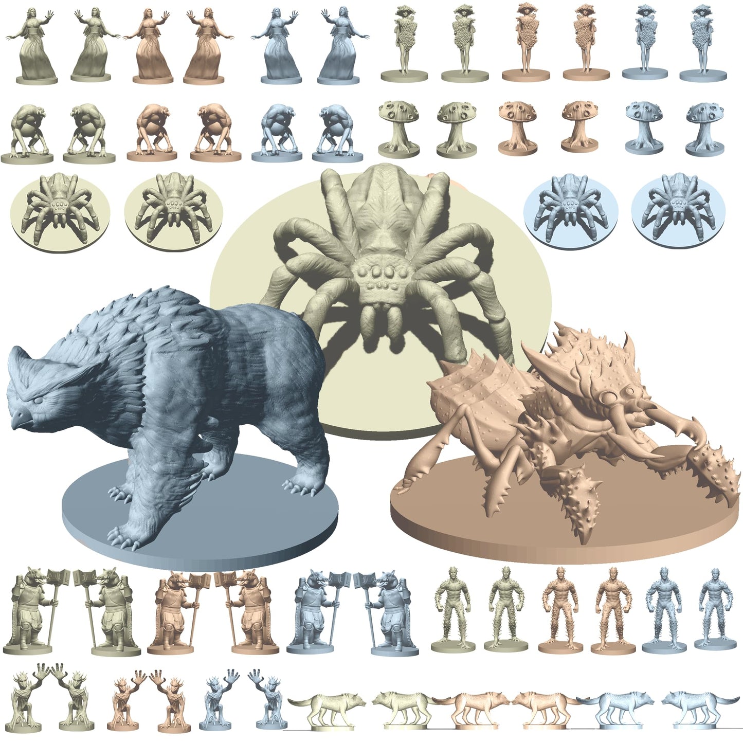 House Of Bodian Mythical Heroes Forest/Swamp Edition - 90 Pcs In 16 Designs - Mini Figure Set For Rpgs - Creatures And Monsters
