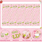 Pink Green Martini Party Tablecloths - 3Pcs A Tini Bit Older Birthday Table Covers, Martini Bow Themed Party Decoration Plastic