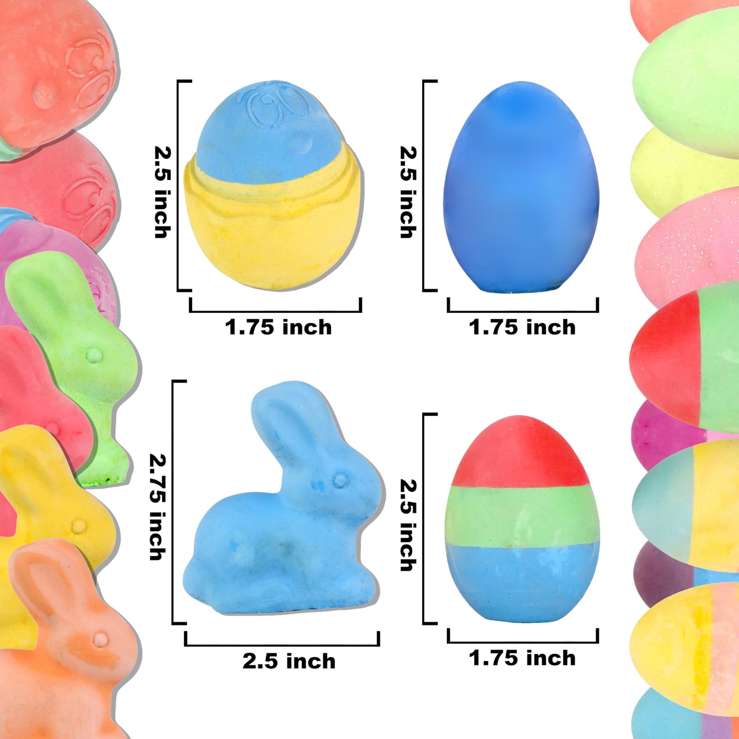 Kid Made Modern Ultimate Sidewalk Spring Chalk Bundle - 6 Neon, 6 Colored, 4 Lil Yolkers Eggs & 5 Bunny Chalks - Dustless, Washa