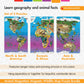 Dowling Magnets Animal Magnetism Magnetic Wildlife Map Puzzle Bundle, Set Of 3 Puzzles: North America & South America, Eurasia & Africa, Asia & Australia (Per Puzzle: 11.50 Inches W X 18 Inches H)