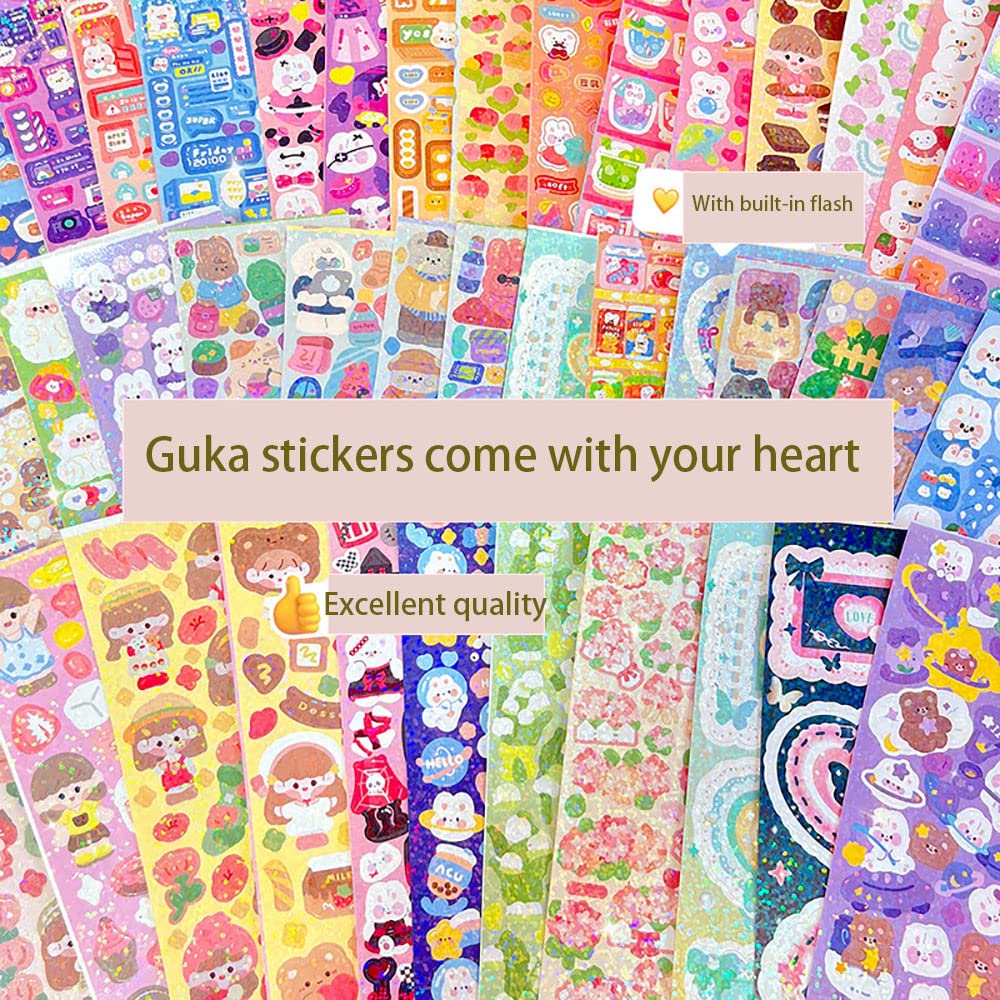 Ruyumei Creative Goo Card Sticker Set for Girls - Complete DIY Scrapbooking Material with Goo Card and Stickers - Fun Toy and Ar