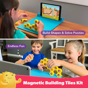 Plugo Stem Pack By Playshifu - Count, Letters & Link (3In1) | Math, Words, Magnetic Blocks, Puzzles | 4-10 Years Stem Toys | Gift Boys & Girls (Works With Ipads, Iphones, Samsung Tabs, Kindle Fire)