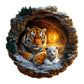 KAAYEE Wooden Puzzles for mature-themeds 200 Pieces Visual 3D Tiger Family Wooden Jigsaw Puzzles Animal Wood Puzzle Gifts for Mother's Day Mom mature-themed Kids Tiger Puzzle(11.4 * 11.4in)