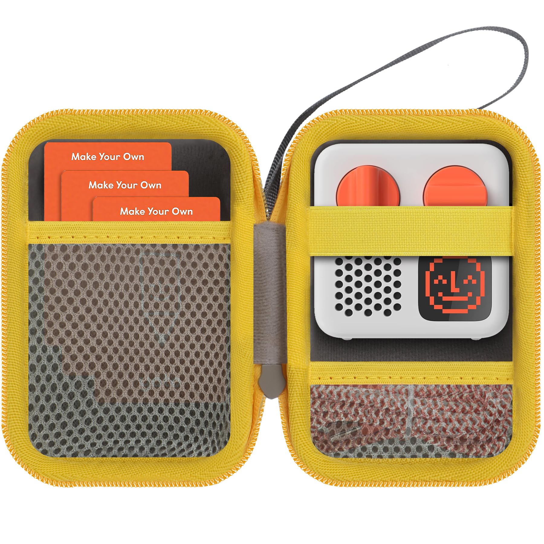 Lebakort Hard Case Compatible with Yoto Mini Kids Audio Music Player Children Speaker Plays Audiobook Cards Radio (Brown+ Yellow