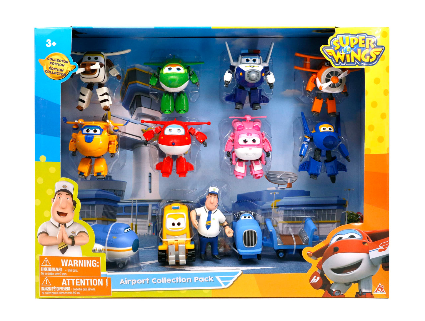 Super Wings - 5' Transforming Airport Airplane Toys Collection Playset Vehicle Action Figures | Plane To Bot | Fun Preschool Toy Plane For 3 4 5 Year Old Boys And Girls | Gifts For Birthday Kids