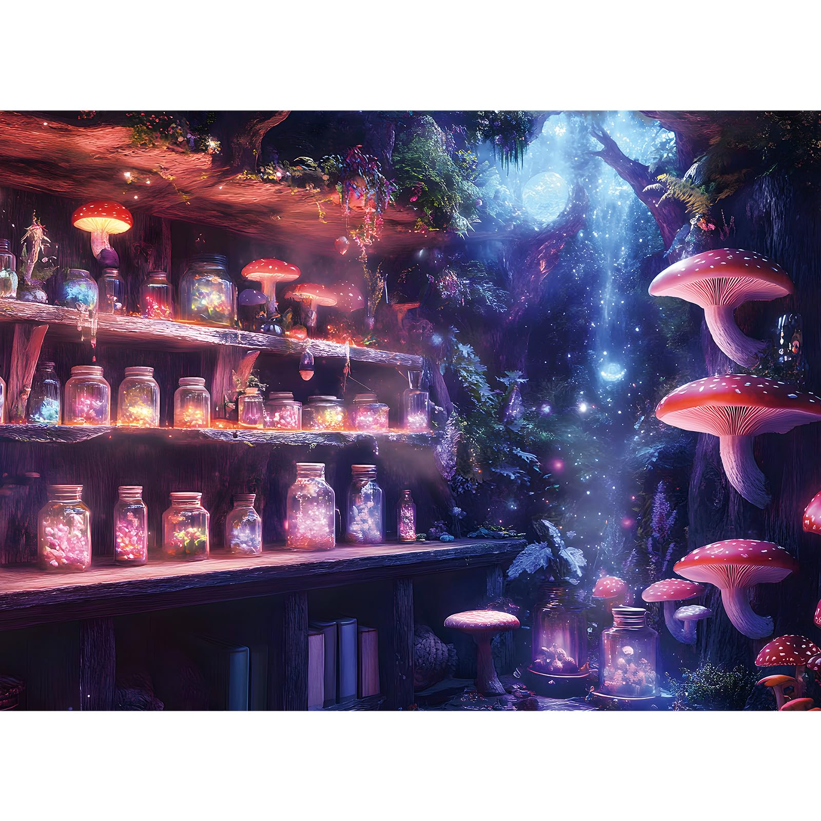 500 Piece Puzzle for mature-themeds - mature-themed Puzzles Fantasy Mushroom Jigsaw Puzzle  Jigsaw Puzzles for mature-themeds 500 Pieces with Poster & Storage Bag  Relaxing Puzzle Gift  20.5  x 15 
