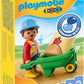 Playmobil Construction Worker With Wheelbarrow 70409 1.2.3 For Young Kids