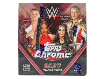 2025 Topps Chrome Wwe Trading Cards Mega Box, 48 Total Cards, 6 Packs, 8 Cards Per Pack