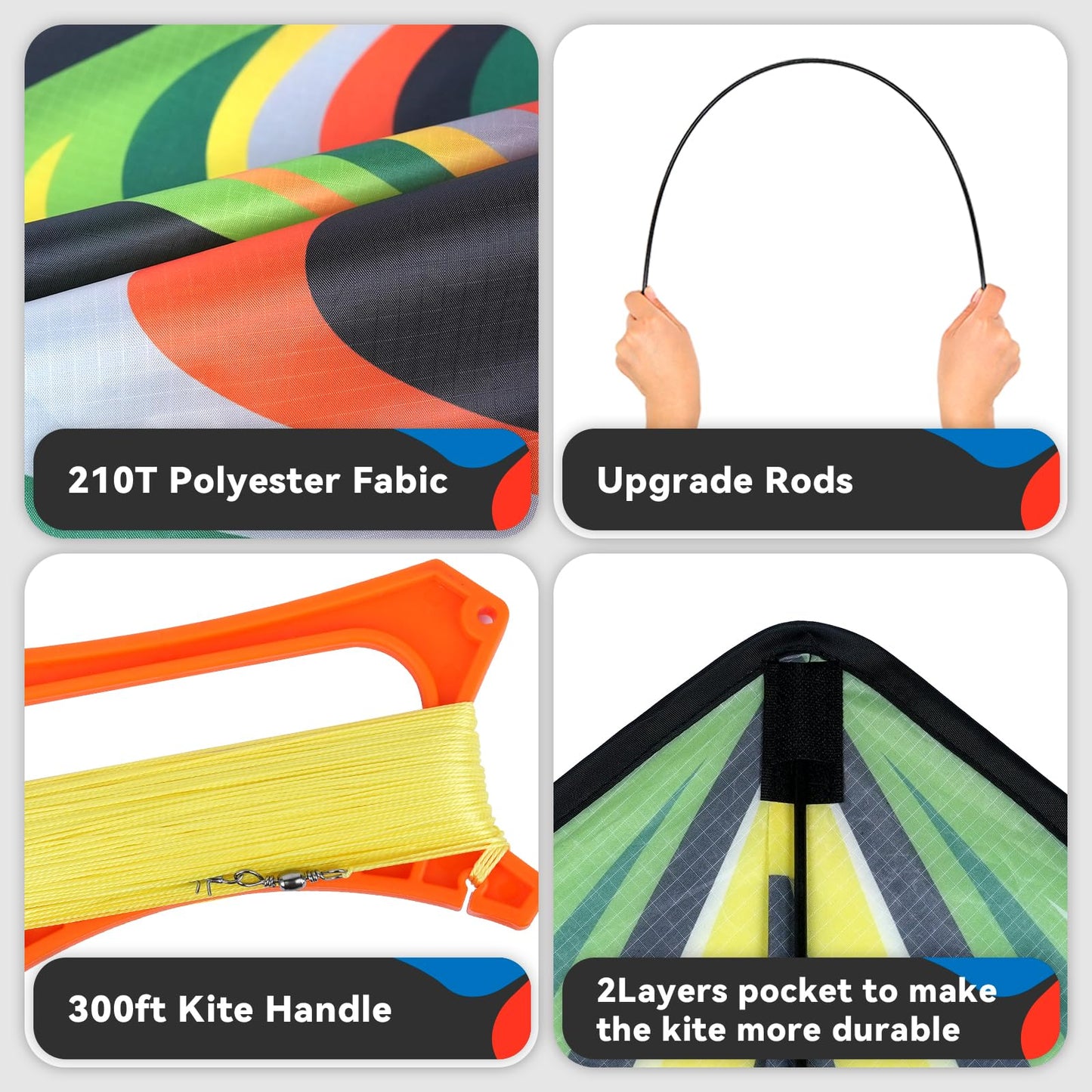 Sgftre Green Large Delta Kites Flying Toys Easy To Fly,Unique Design Shiny Colorful Outdoor Activities Flying Delta Kite For Kid