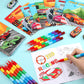 BenLouis 12 Race Car Mini Coloring Books Kids with 12 Stacking Crayons Racing Theme Party Favors Small Activity Books Bulk for K